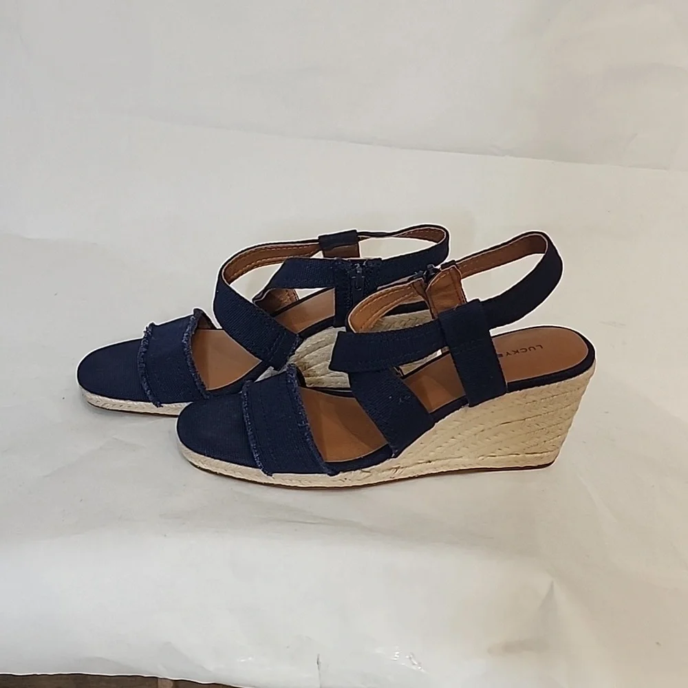 Lucky Brand Navy Slingback Espadrille Sandals